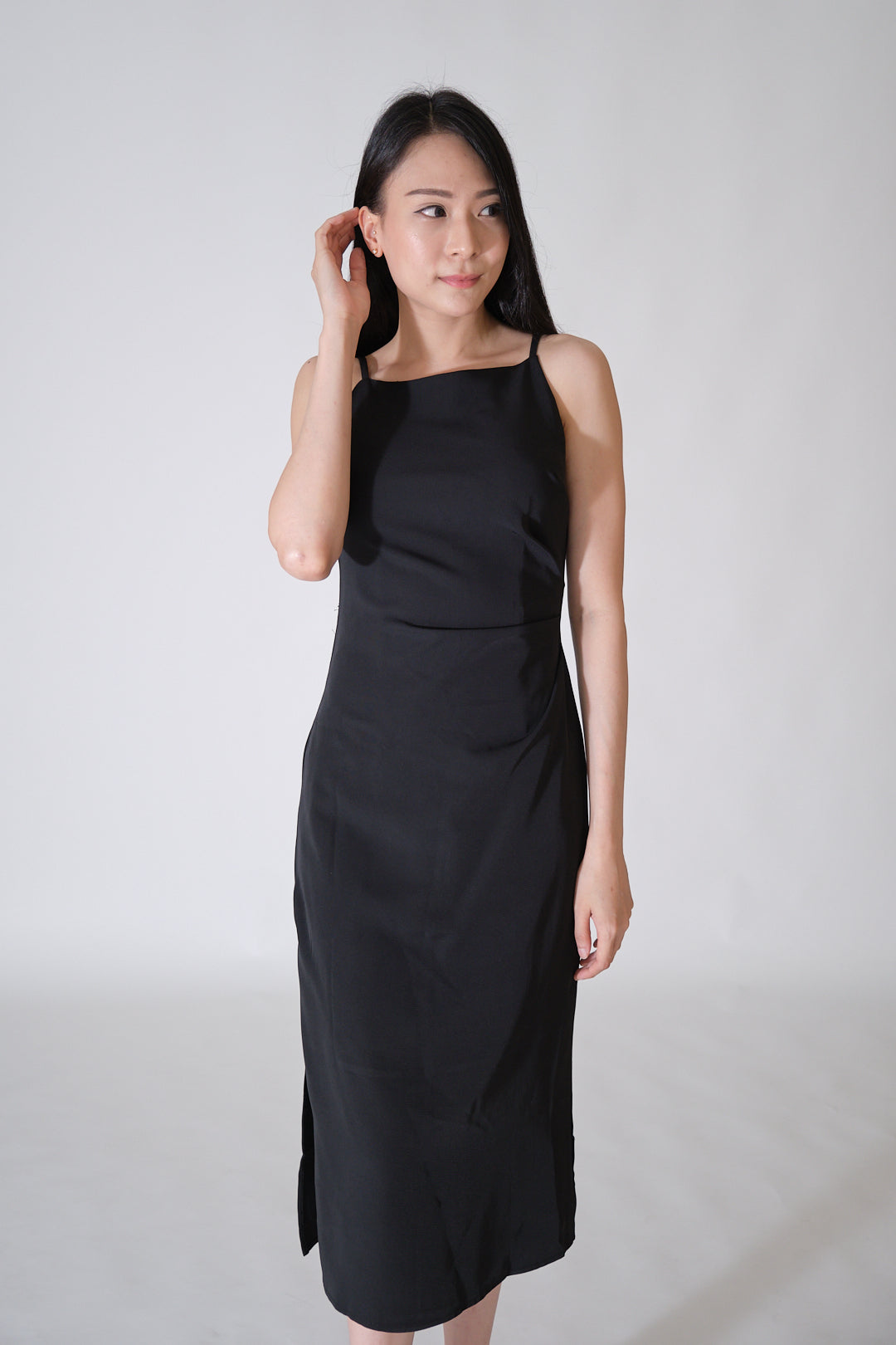 Chixxie Elle Halter Dress (Black)