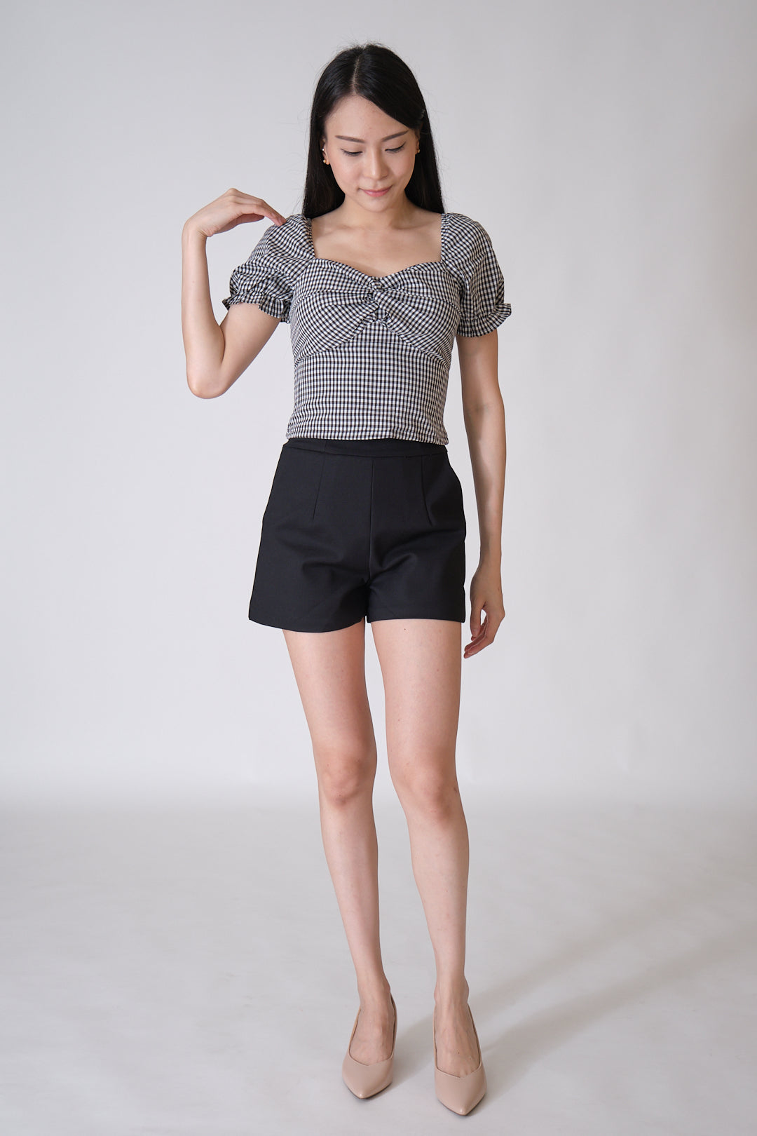 Chixxie Eve Checkered Top (Black)