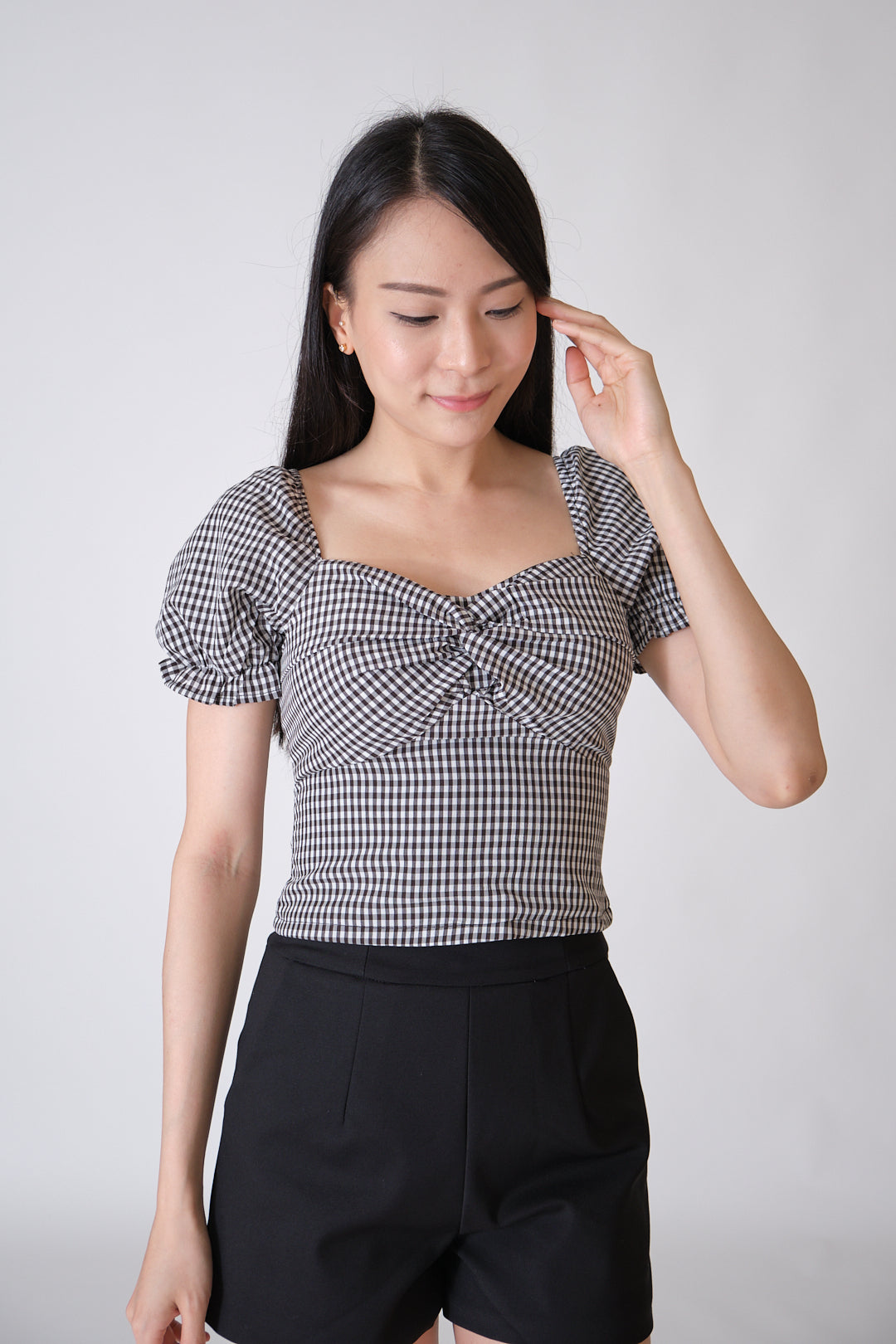 Chixxie Eve Checkered Top (Black)