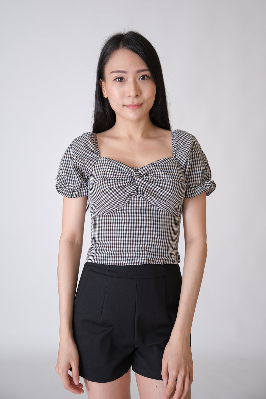 Chixxie Eve Checkered Top (Black)