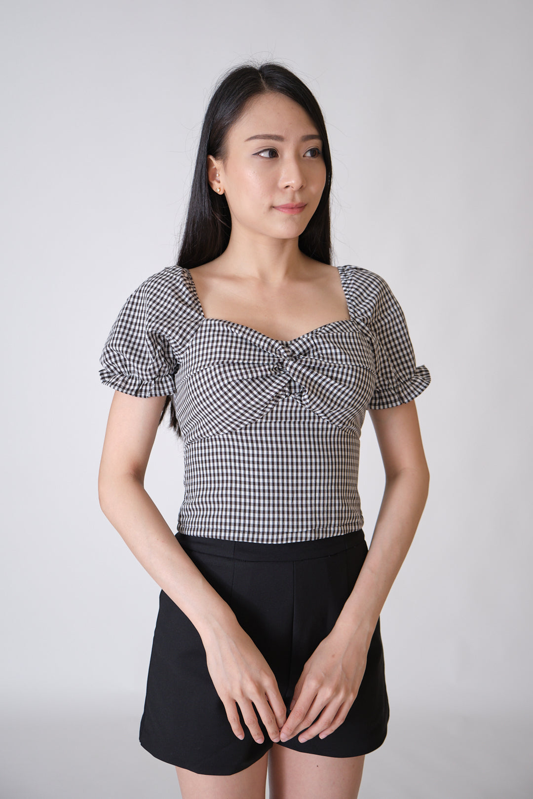Chixxie Eve Checkered Top (Black)