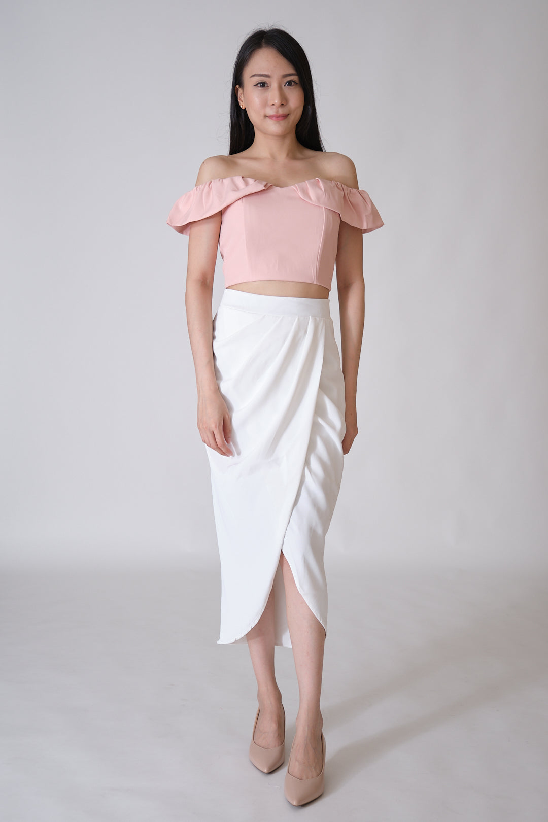 Chixxie Mindi Off-shoulder Crop Top (Pink)