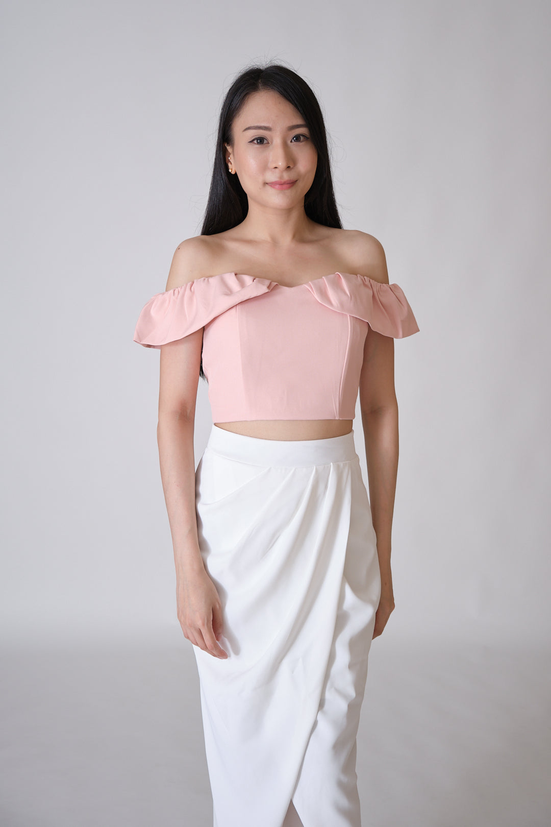 Chixxie Mindi Off-shoulder Crop Top (Pink)