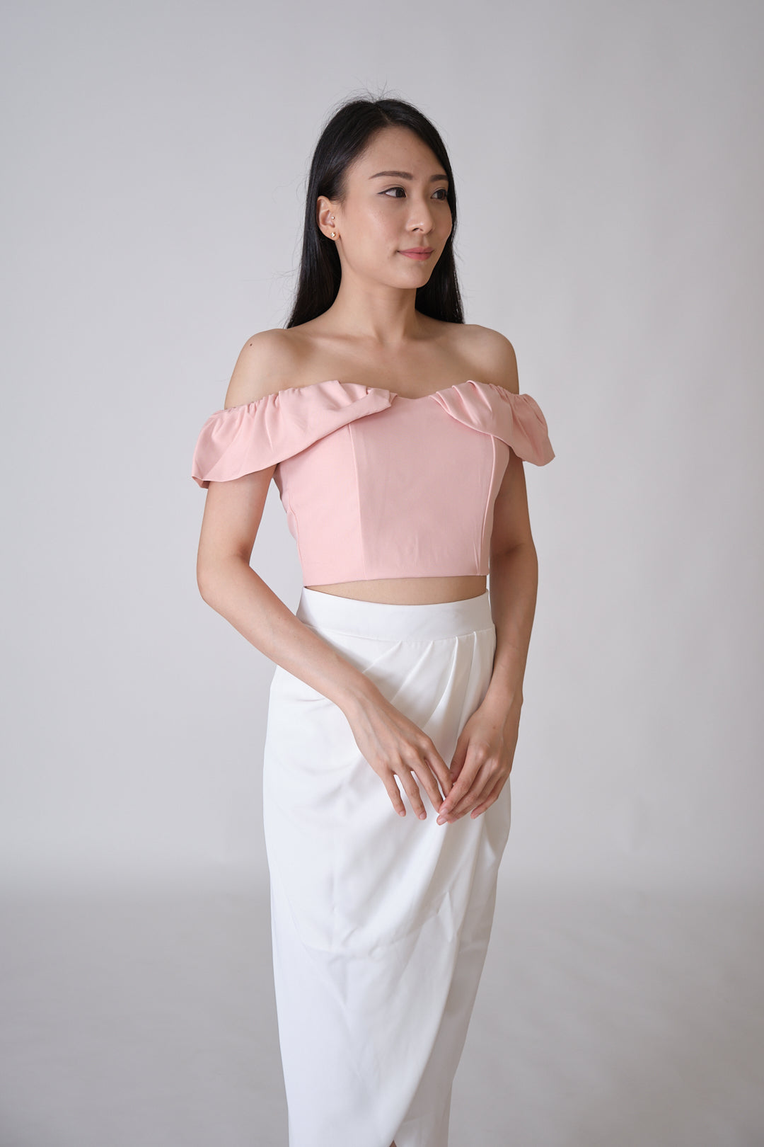 Chixxie Mindi Off-shoulder Crop Top (Pink)