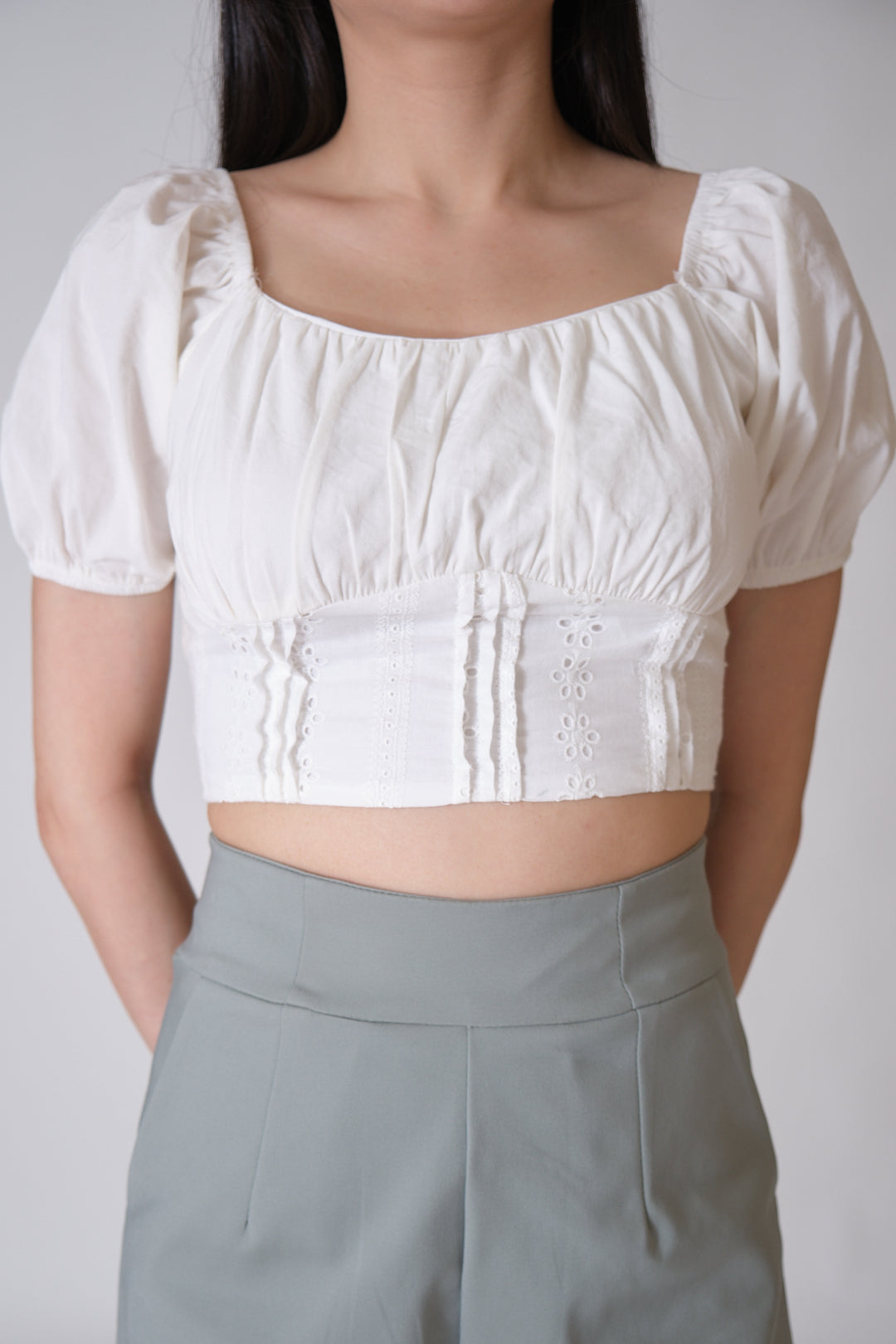 Chixxie Elaine Crop Top (White)