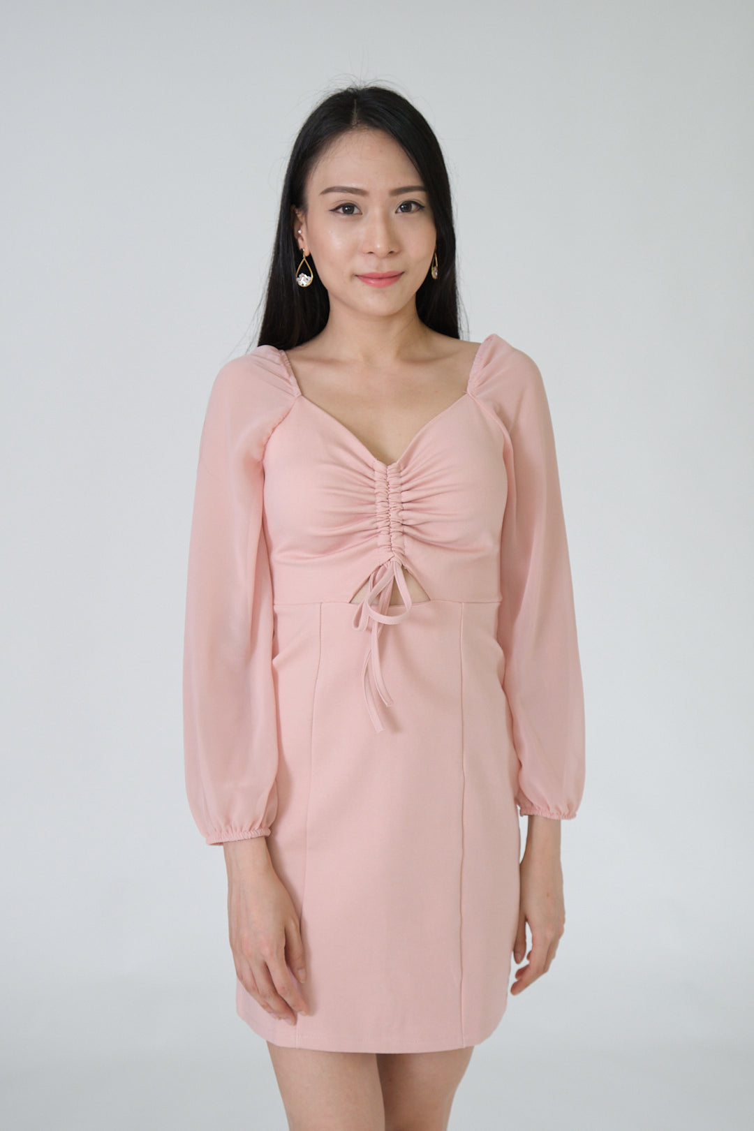Chixxie Sharon Long Sleeve Dress (Pink)