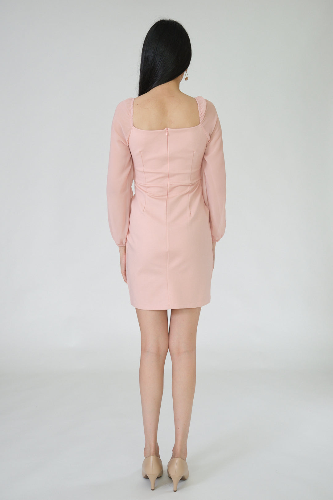 Chixxie Sharon Long Sleeve Dress (Pink)