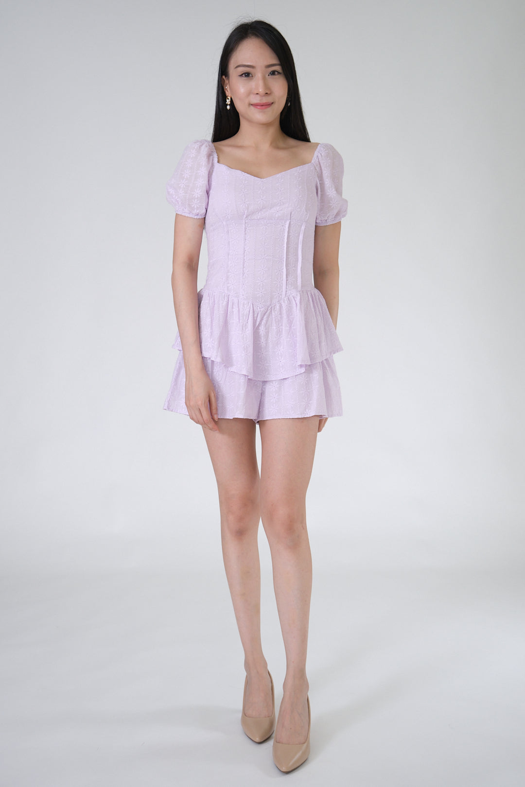 Chixxie Cassie Lace Playsuit (Lilac)