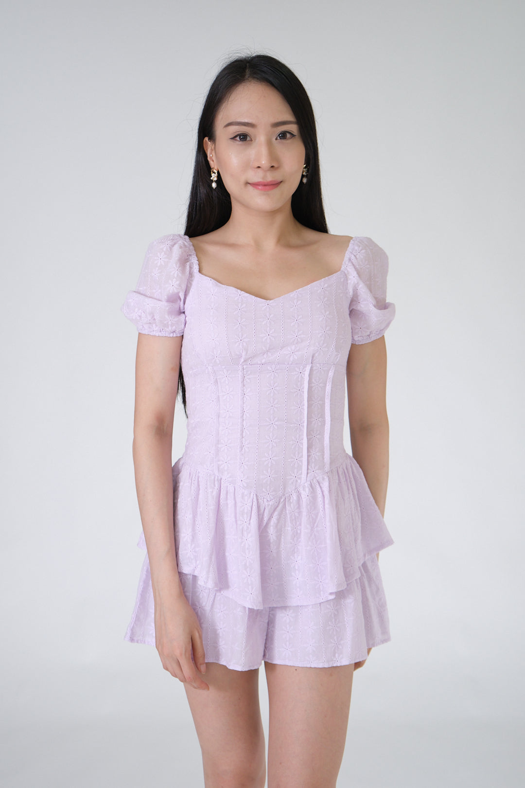 Chixxie Cassie Lace Playsuit (Lilac)