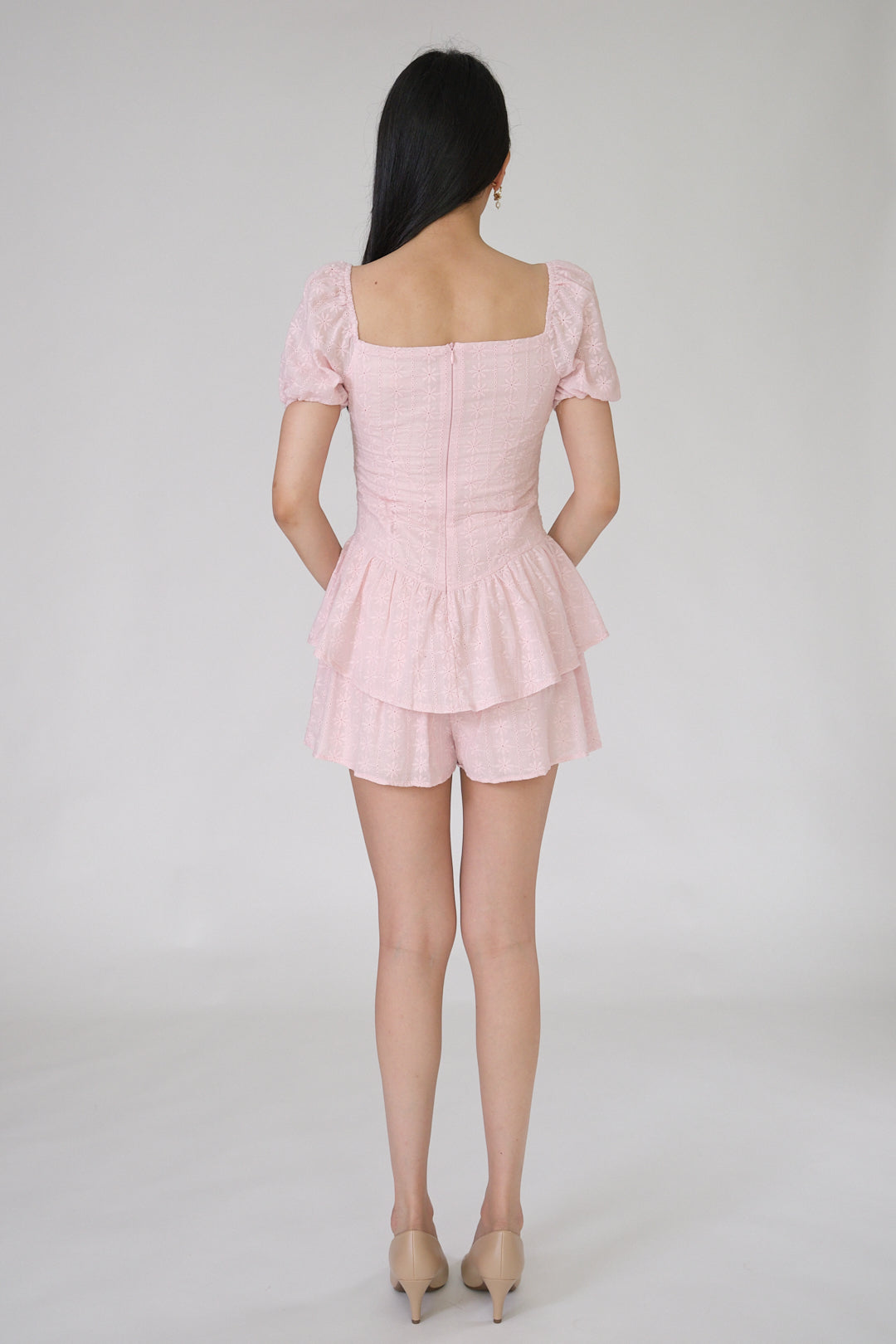 Chixxie Cassie Lace Playsuit (Pink)