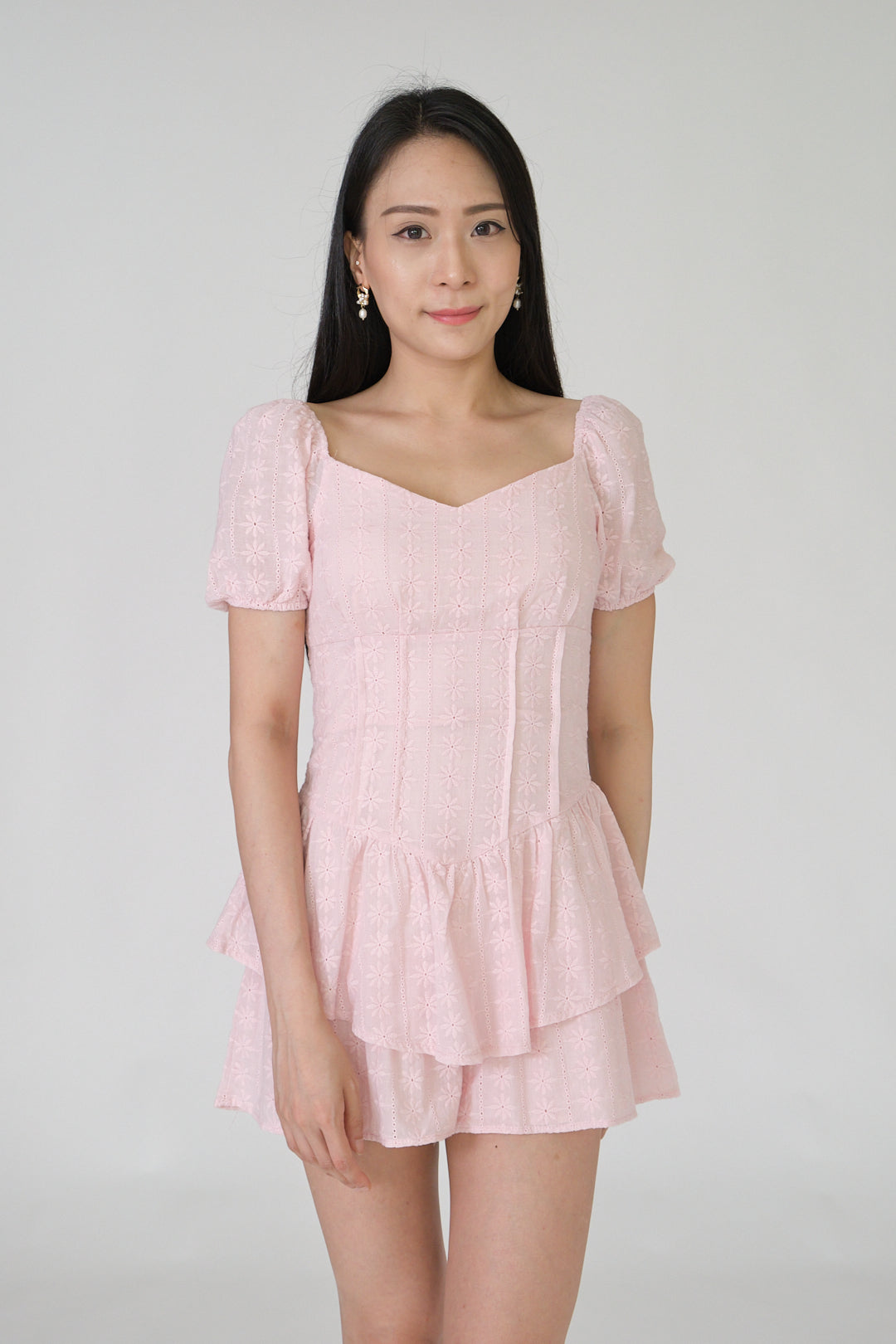 Chixxie Cassie Lace Playsuit (Pink)