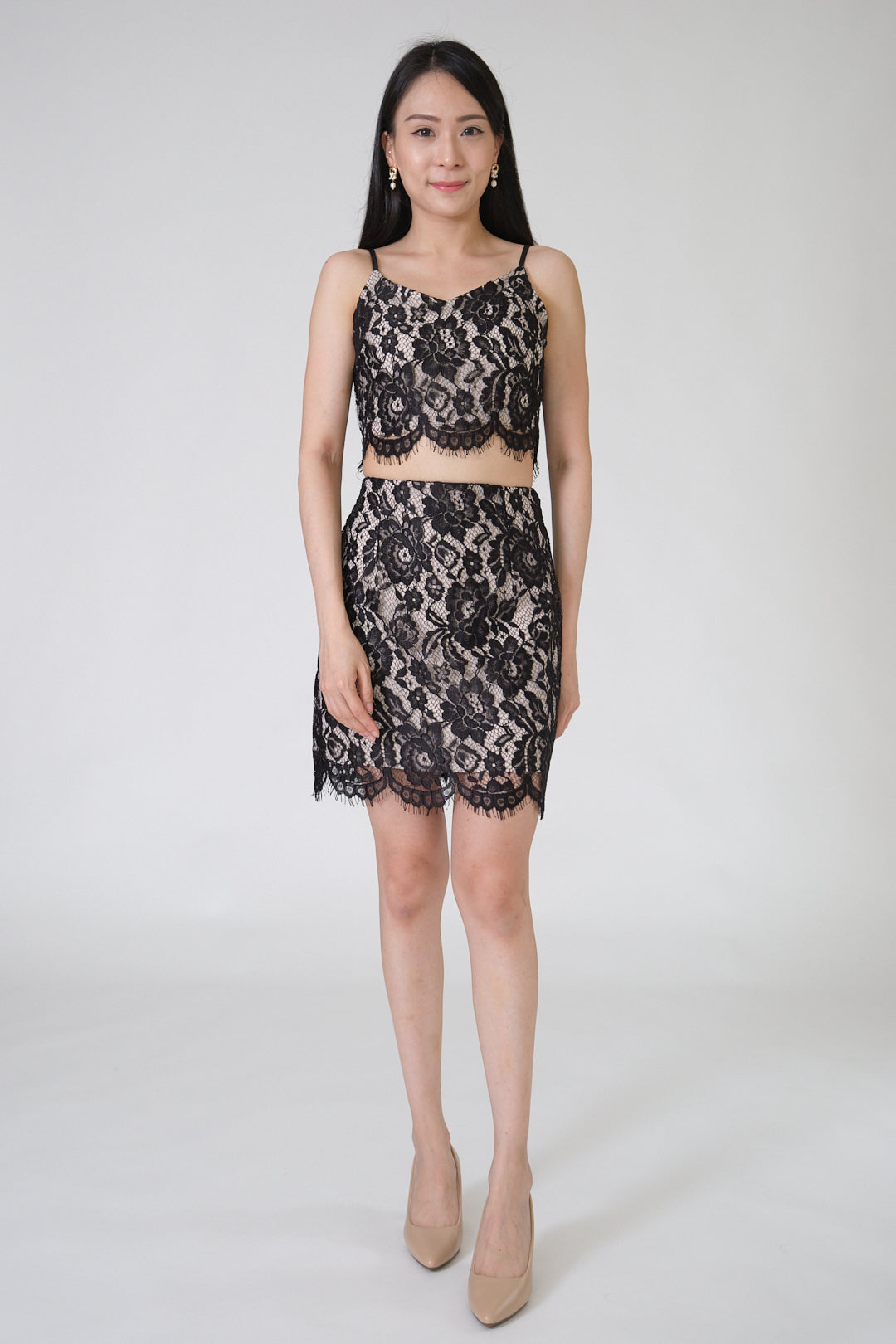 Chixxie Molly Two-Piece Lace Set (Black)
