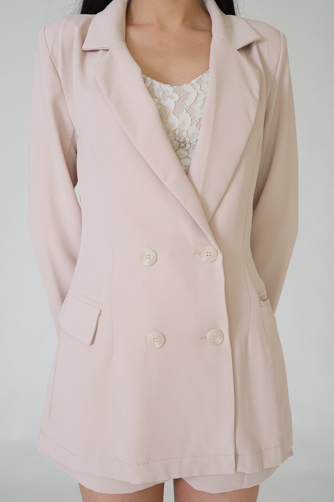Chixxie Sydney Two-Piece Blazer Set (Beige)