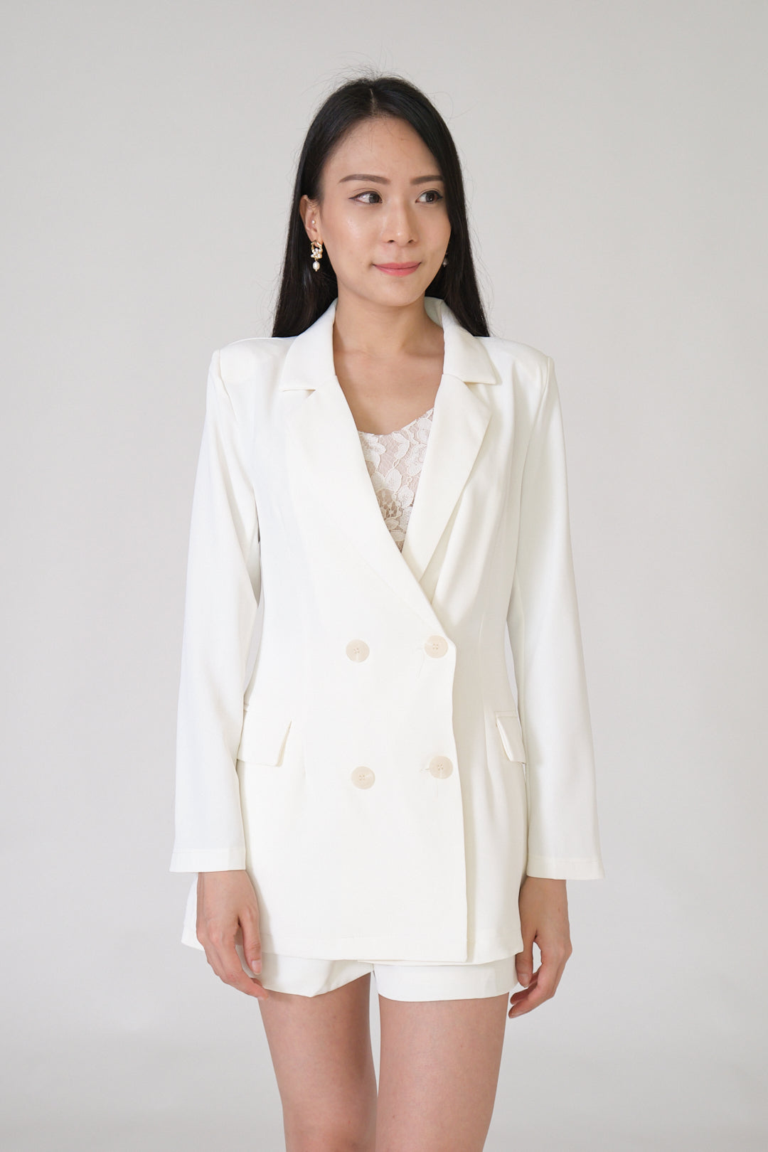 Chixxie Sydney Two-Piece Blazer Set (White)