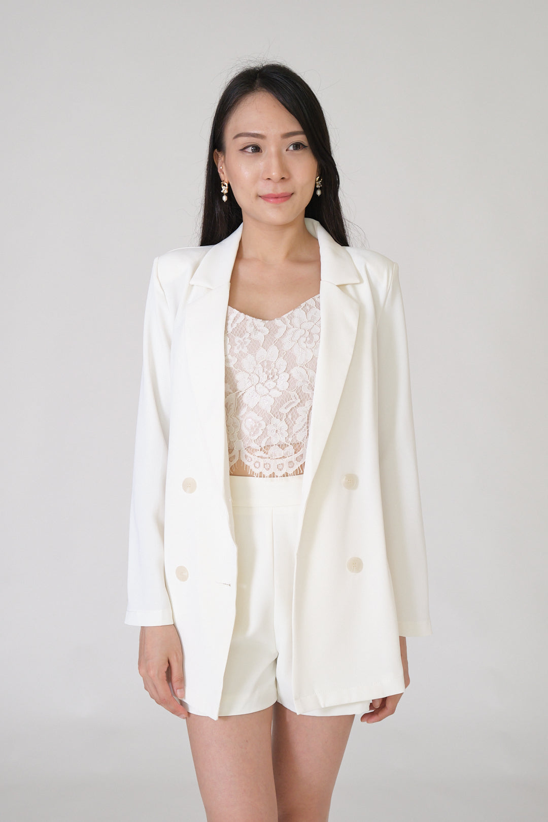 Chixxie Sydney Two-Piece Blazer Set (White)