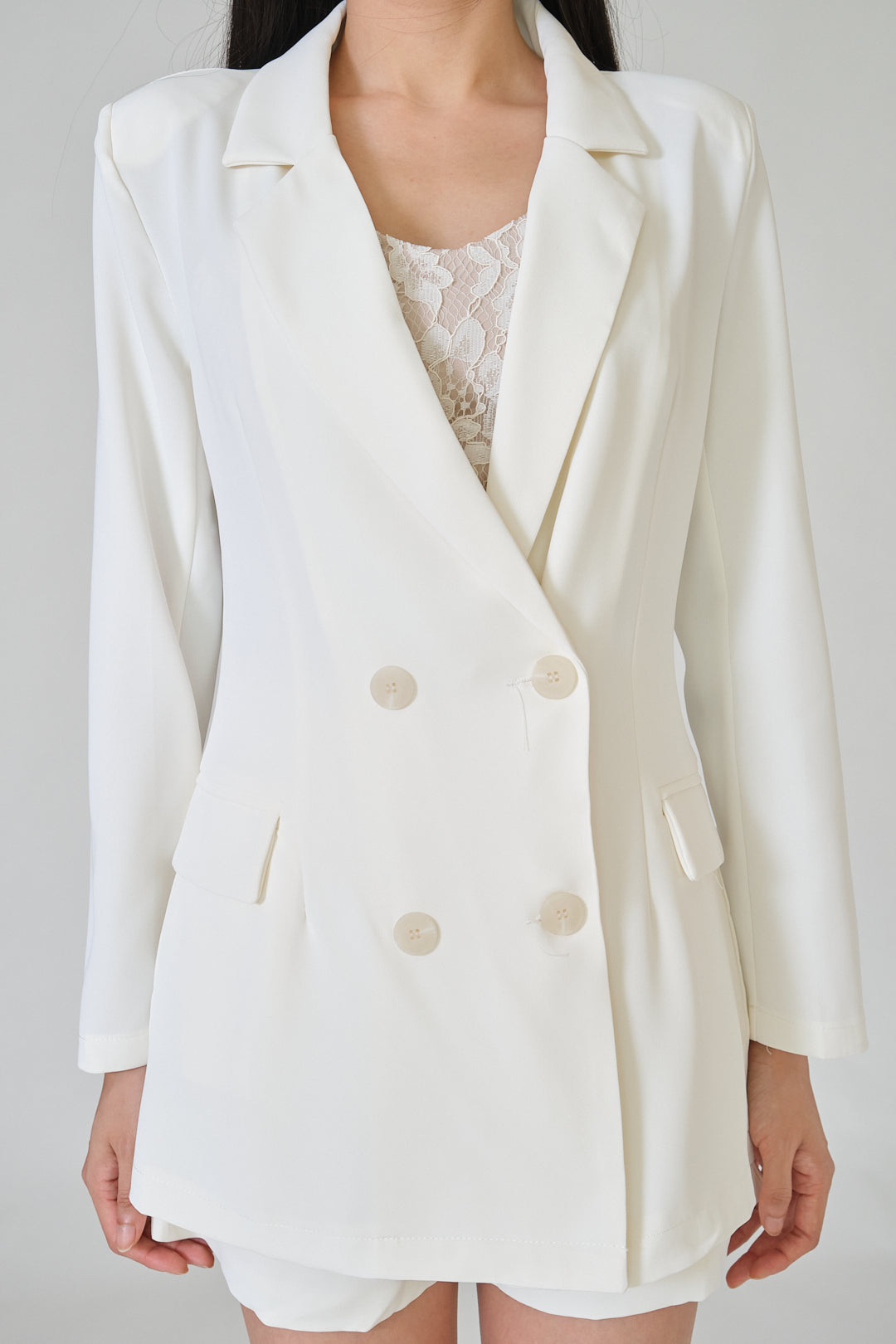 Chixxie Sydney Two-Piece Blazer Set (White)