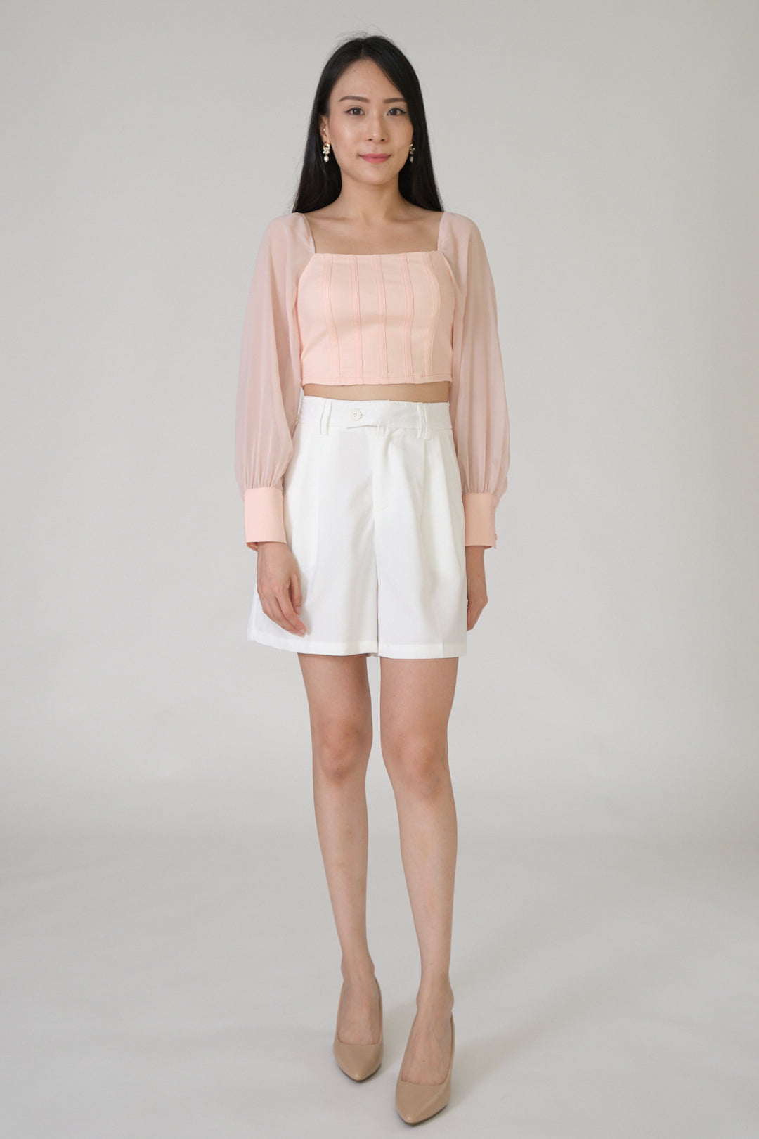 Chixxie Natasha Long Sleeve Crop Top (Pink)