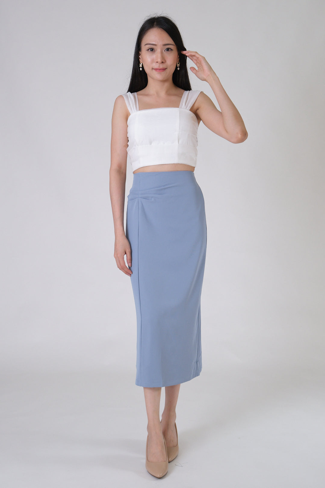 Chixxie Cheryl Midi Skirt (Blue)