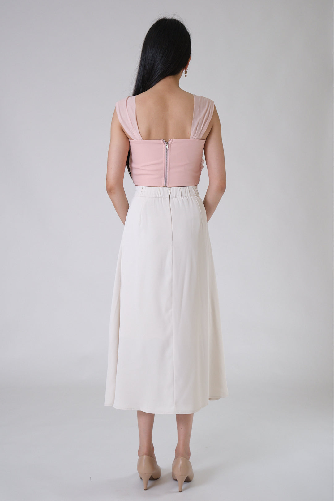 Chixxie Adeline Flare Skirt (Beige)