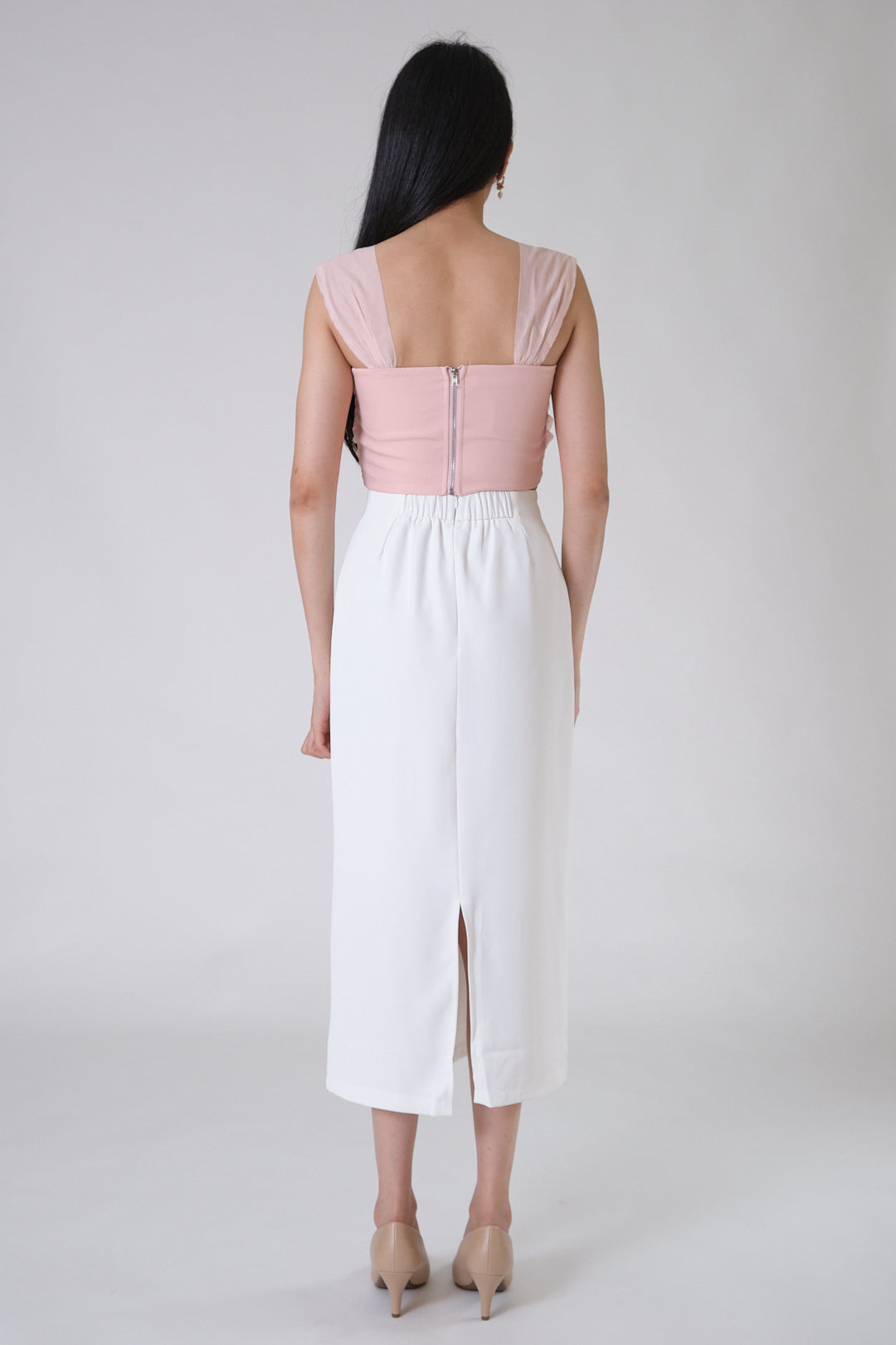Chixxie Cheryl Midi Skirt (White)