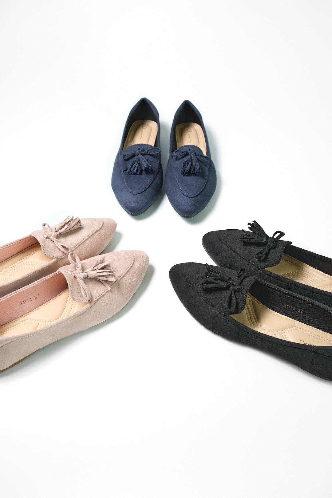 Chixxie XP14 Suede Tassle Pointed Toe Flats