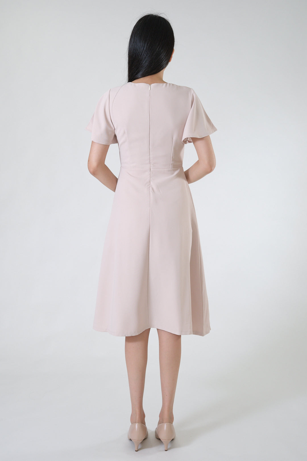 Chixxie Audrey Midi Dress (Beige)