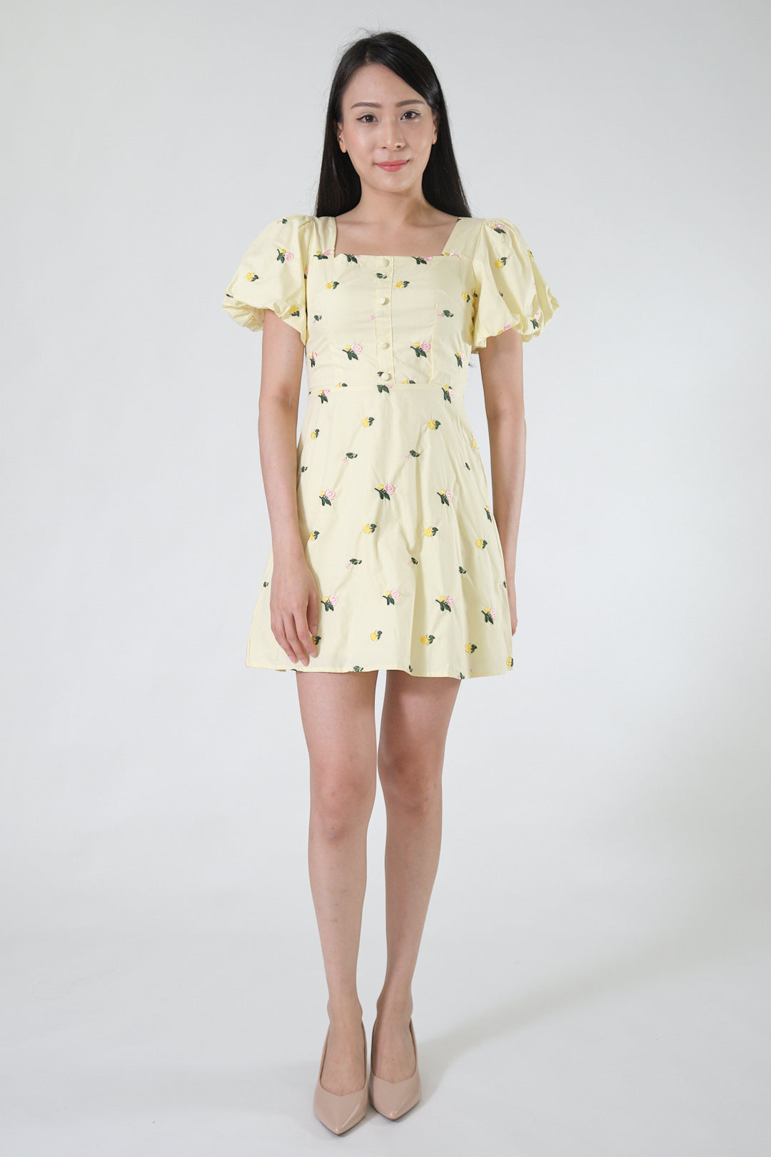 Chixxie Nana Floral Short Dress (Yellow)