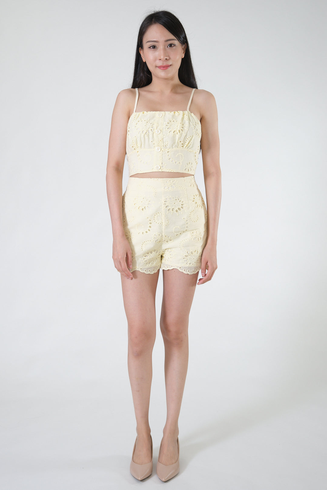 Chixxie Clarice Two-Piece Lace Set (Yellow)