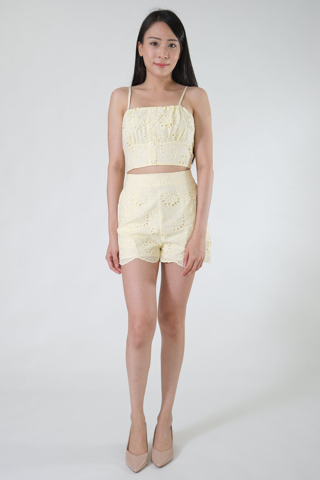 Chixxie Clarice Two-Piece Lace Set (Yellow)