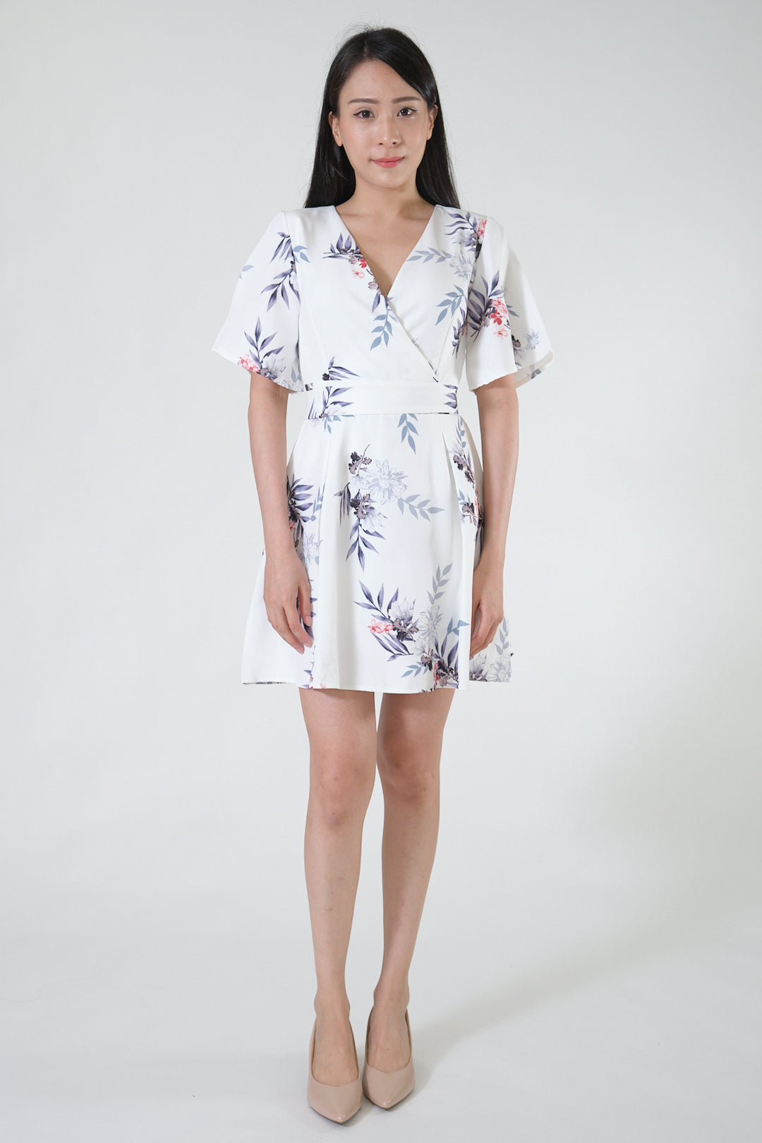 Chixxie Alice Floral Playsuit (White)