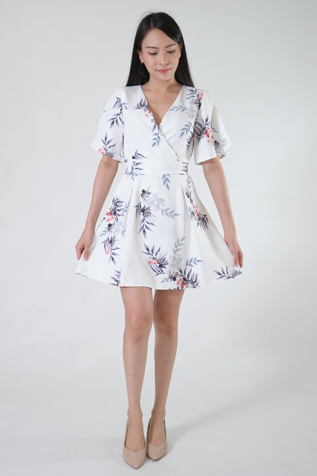 Chixxie Alice Floral Playsuit (White)