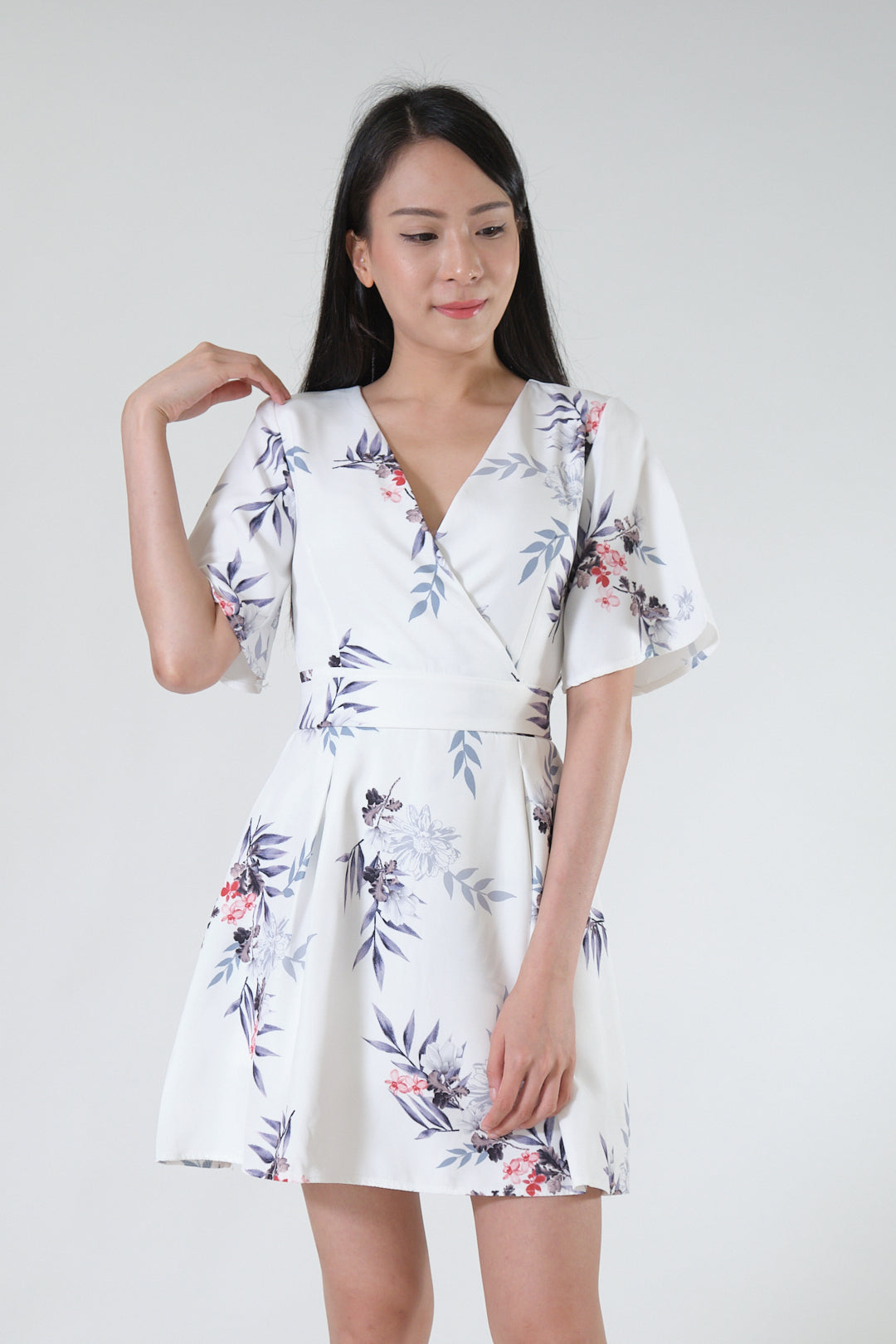 Chixxie Alice Floral Playsuit (White)