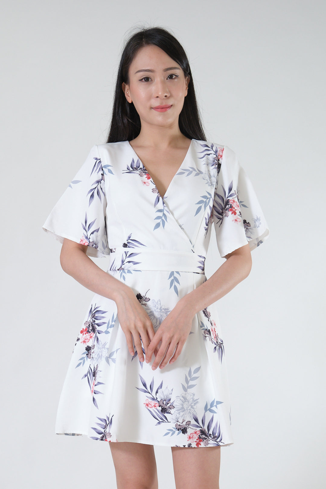 Chixxie Alice Floral Playsuit (White)