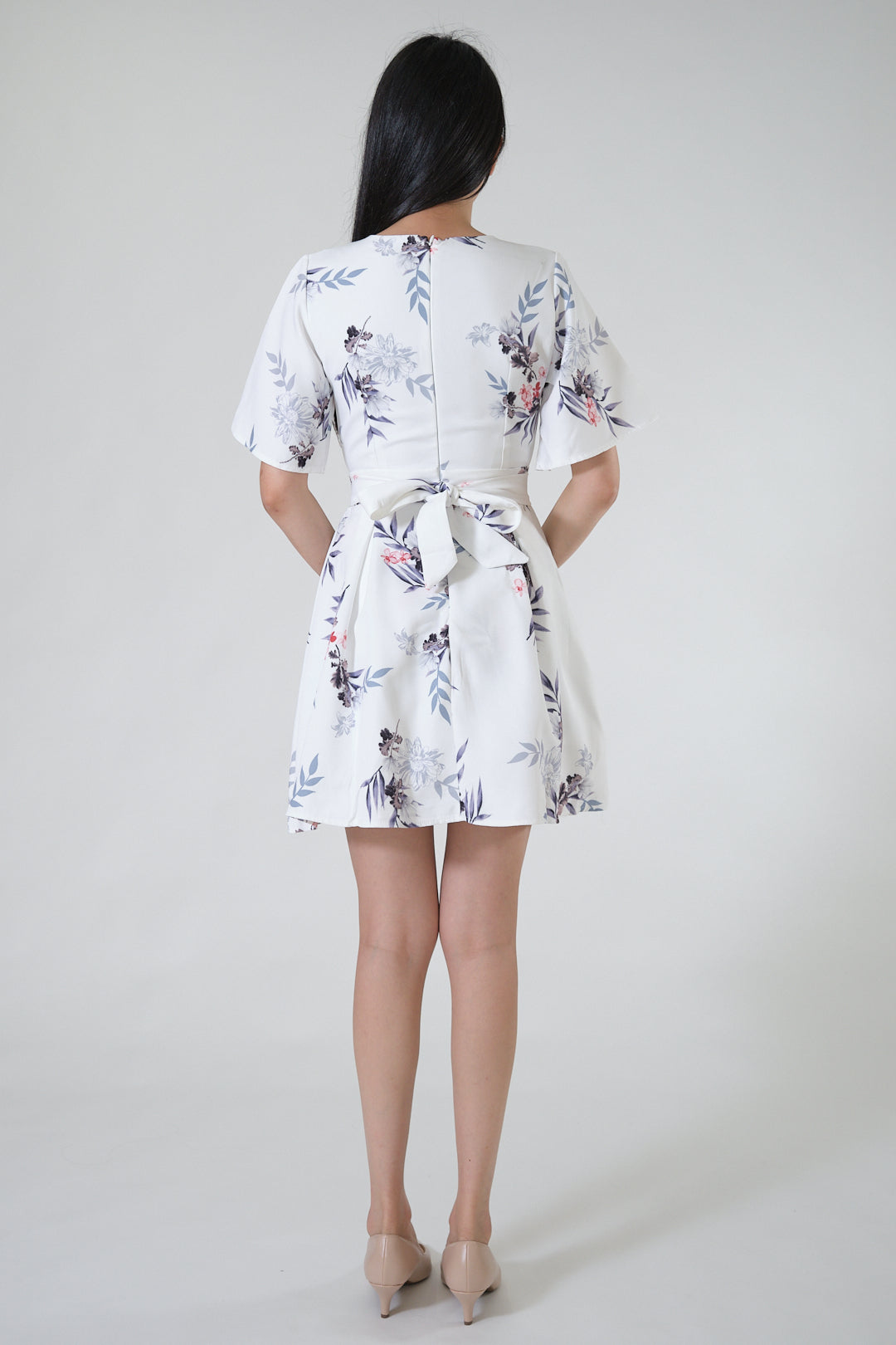 Chixxie Alice Floral Playsuit (White)