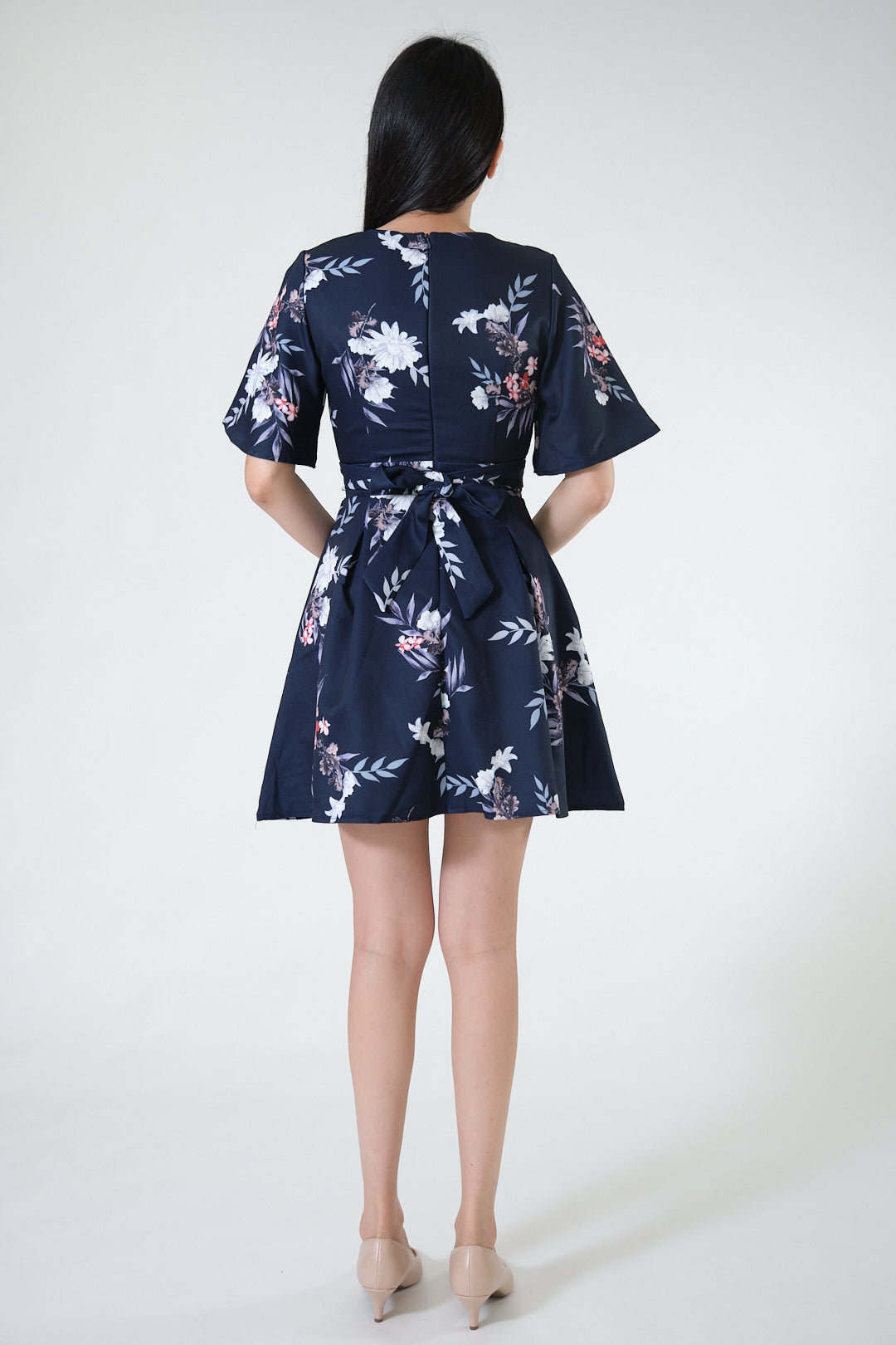 Chixxie Alice Floral Playsuit (Navy)