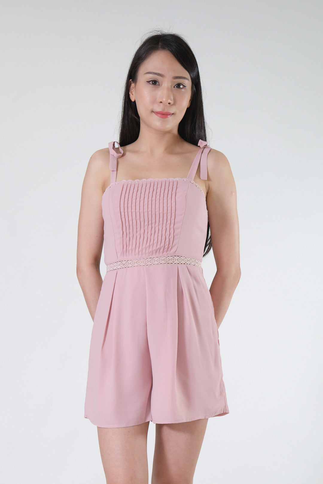 Chixxie Holly Ribbon Playsuit (Pink)