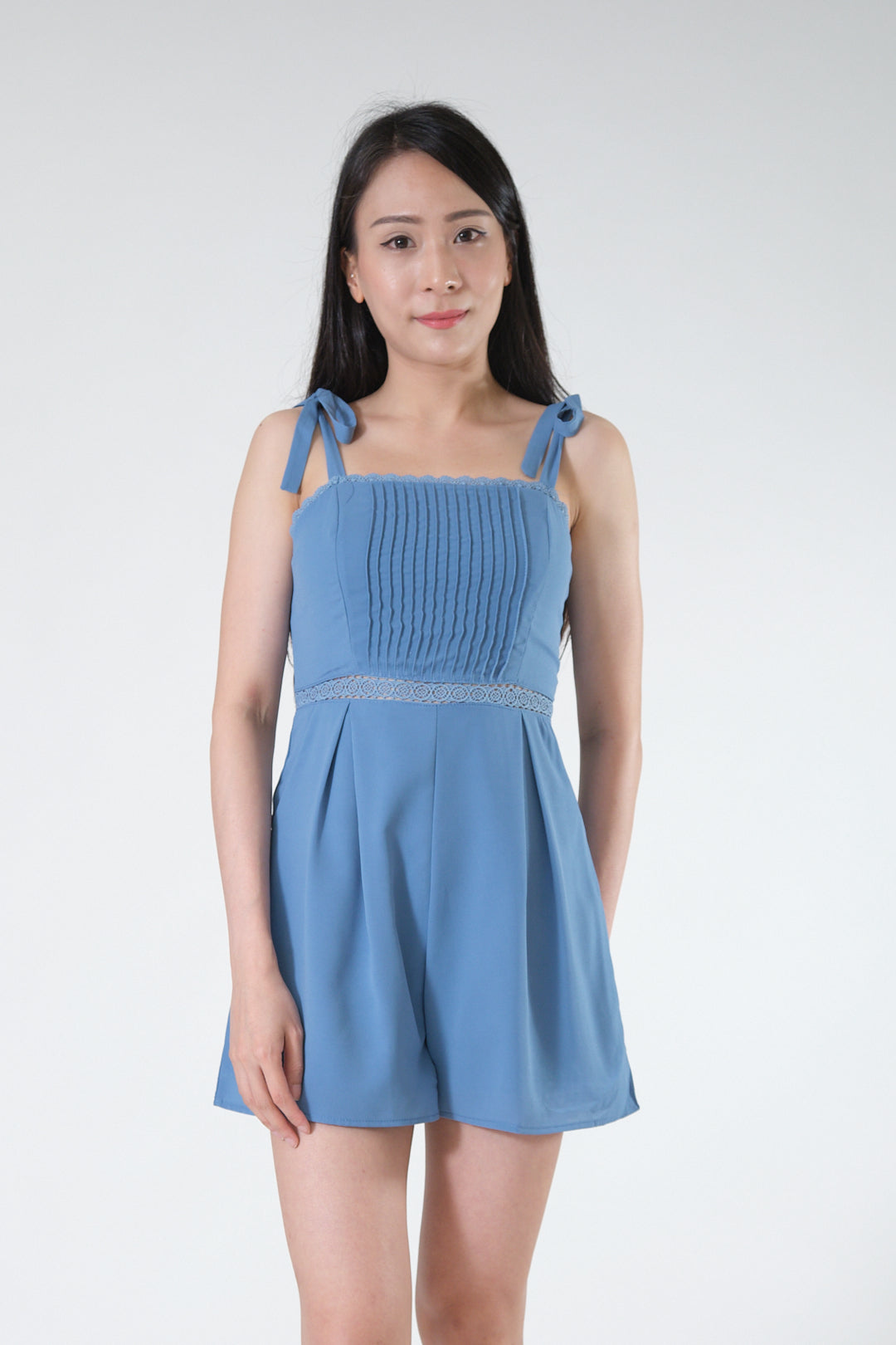 Chixxie Holly Ribbon Playsuit (Blue)
