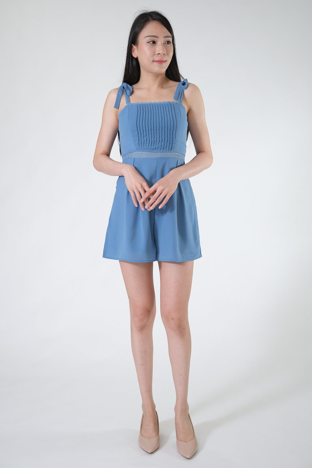 Chixxie Holly Ribbon Playsuit (Blue)
