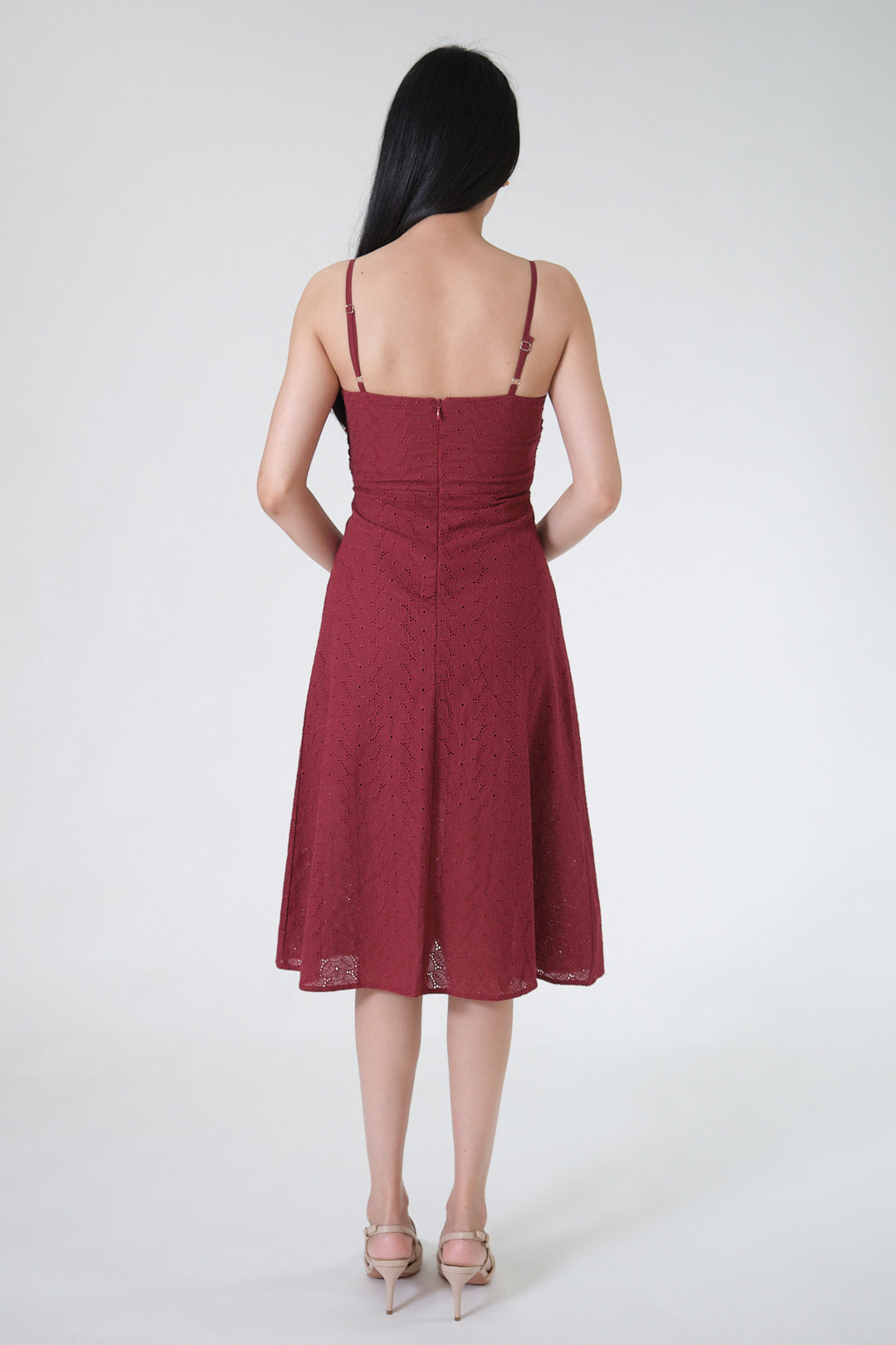 Chixxie Emily Lace Midi Dress (Red)