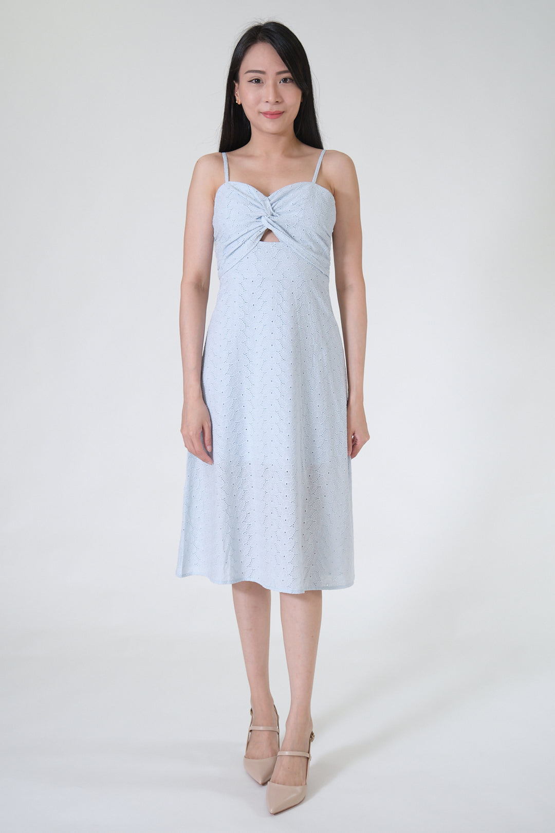 Chixxie Emily Lace Midi Dress (Blue)