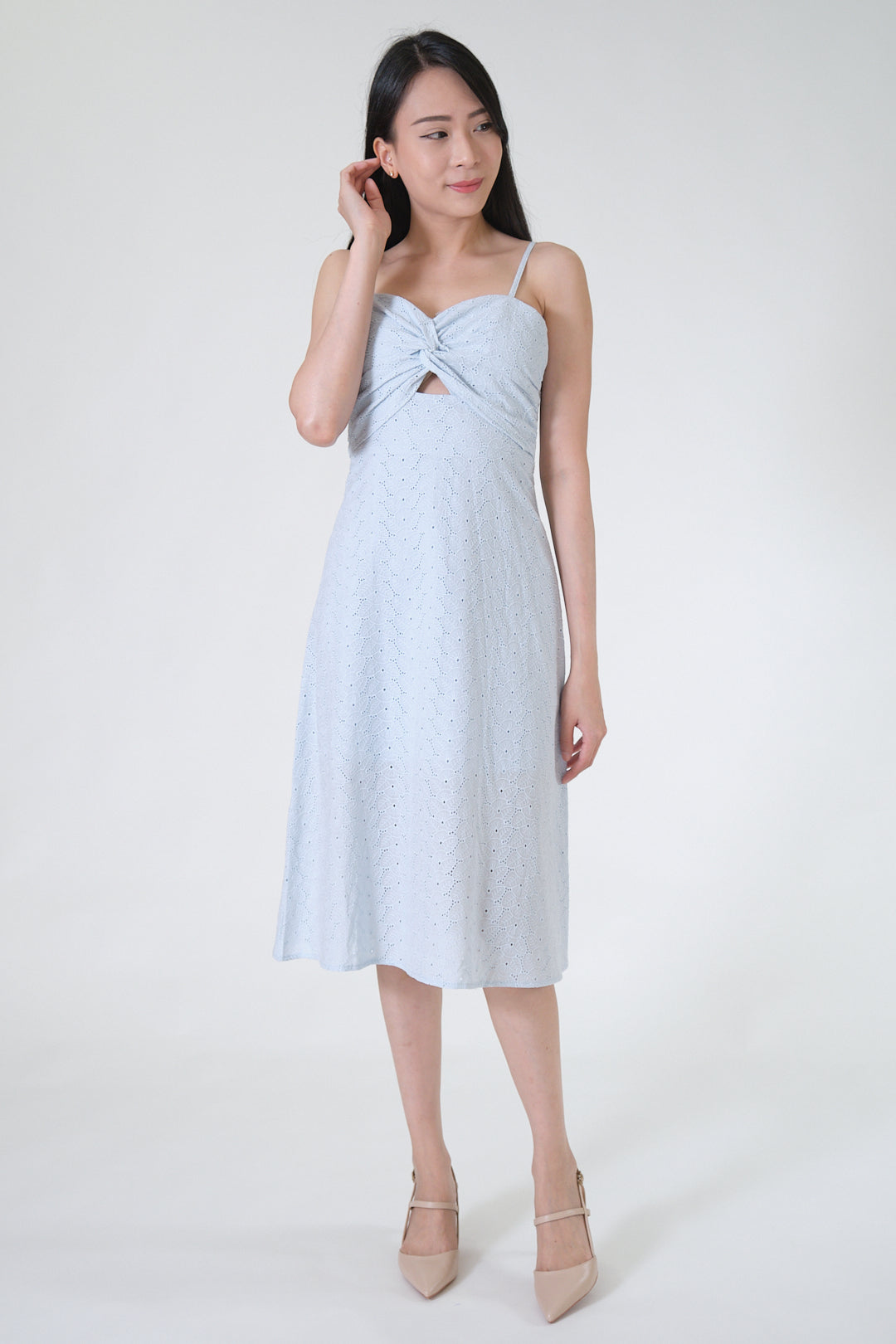 Chixxie Emily Lace Midi Dress (Blue)