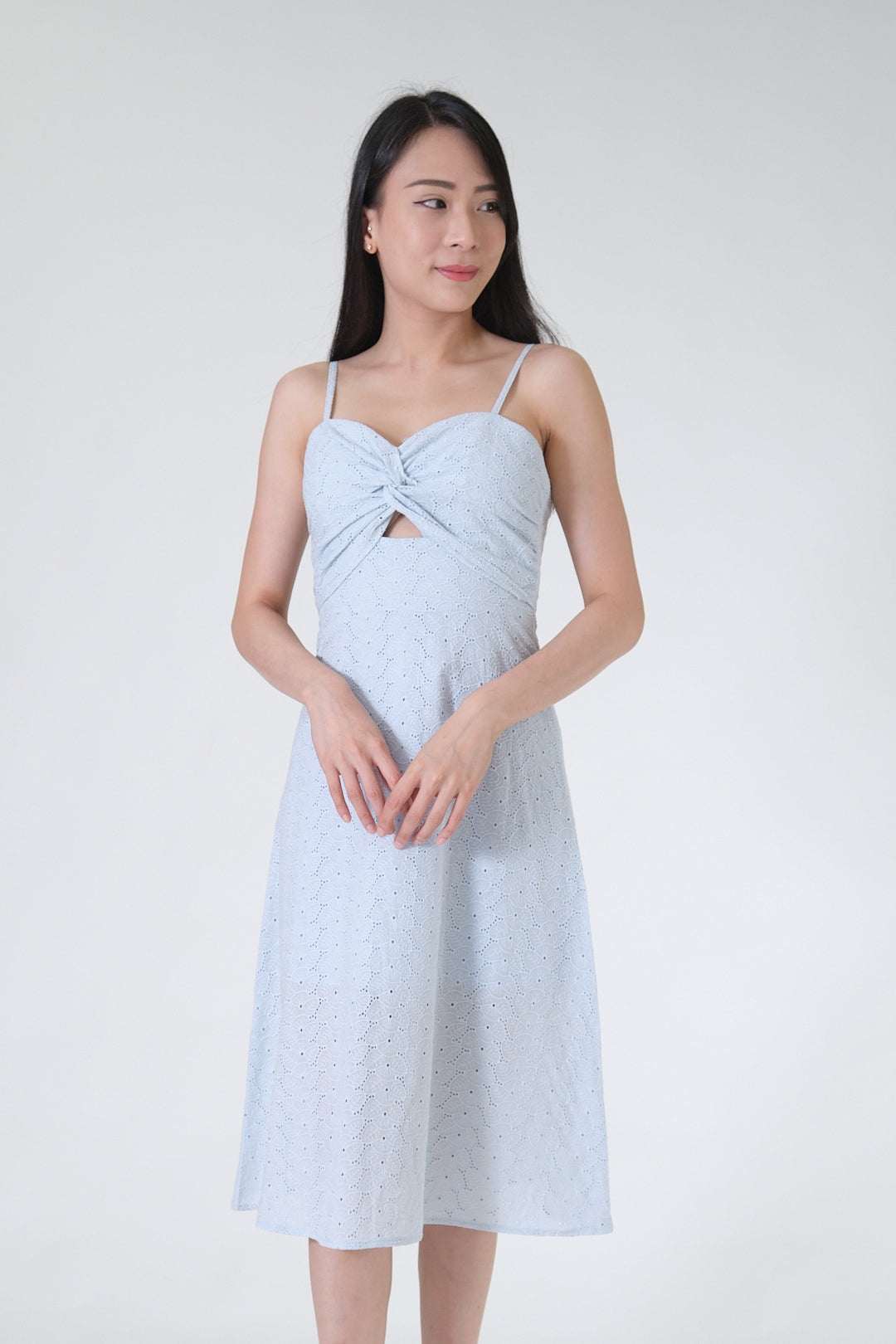 Chixxie Emily Lace Midi Dress (Blue)