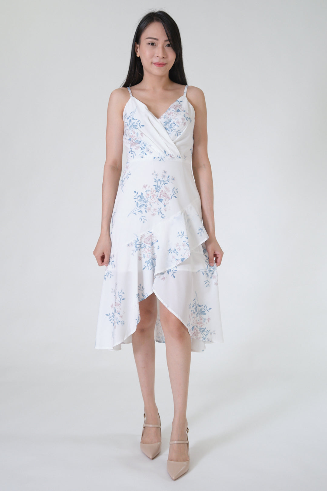 Chixxie Florence Floral Dress (White)