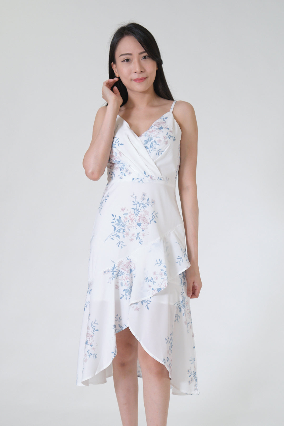 Chixxie Florence Floral Dress (White)