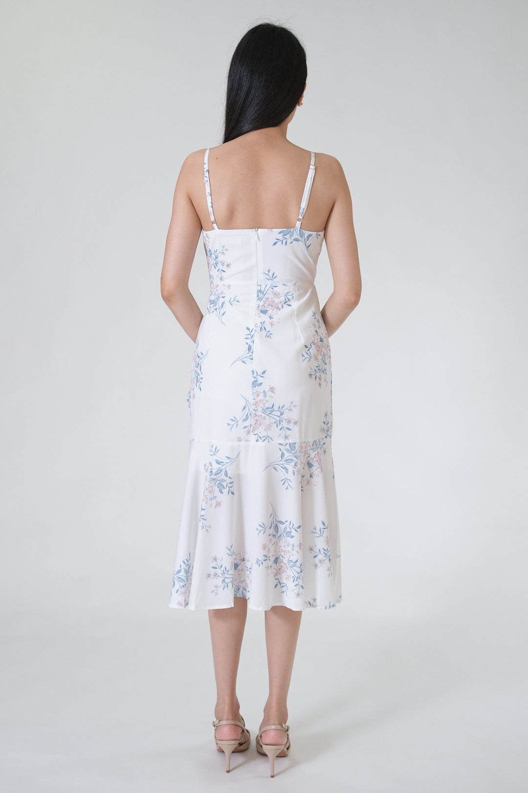 Chixxie Florence Floral Dress (White)