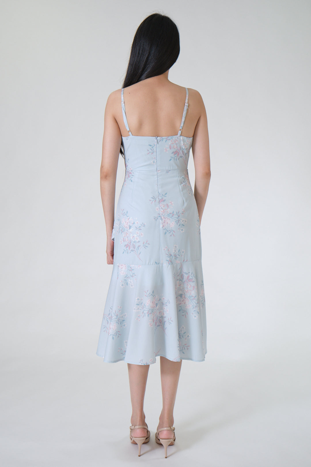 Chixxie Florence Floral Dress (Pastel Blue)