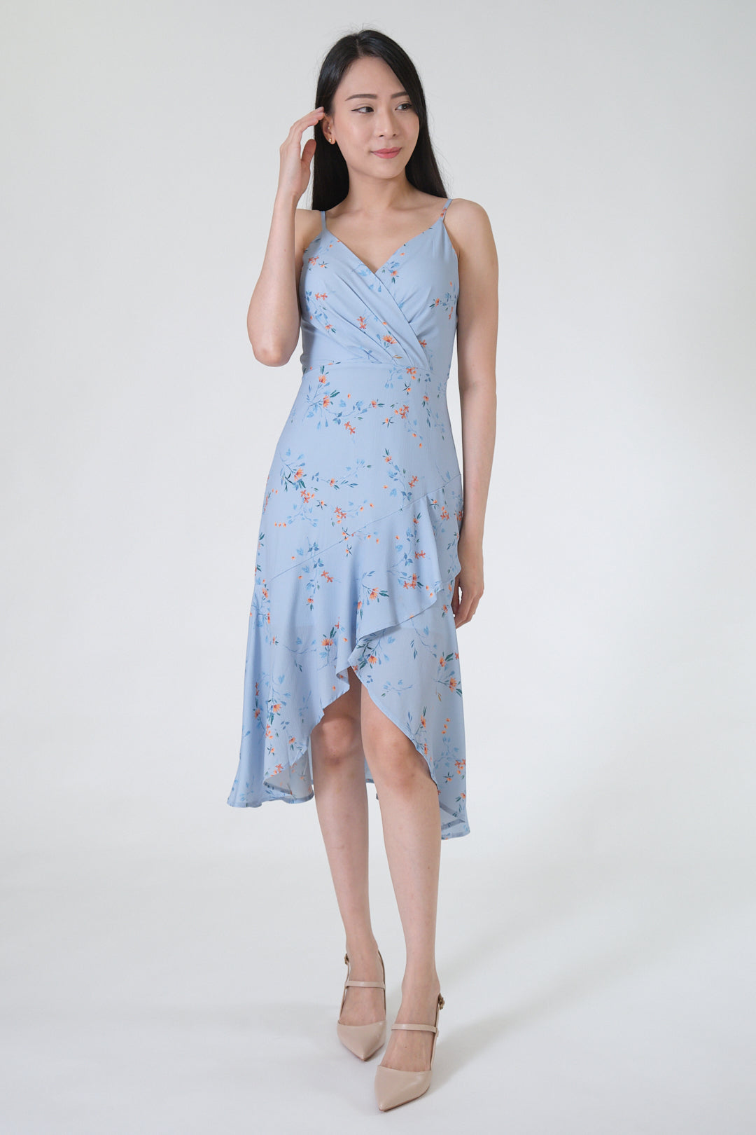 Chixxie Florence Floral Dress (Blue)