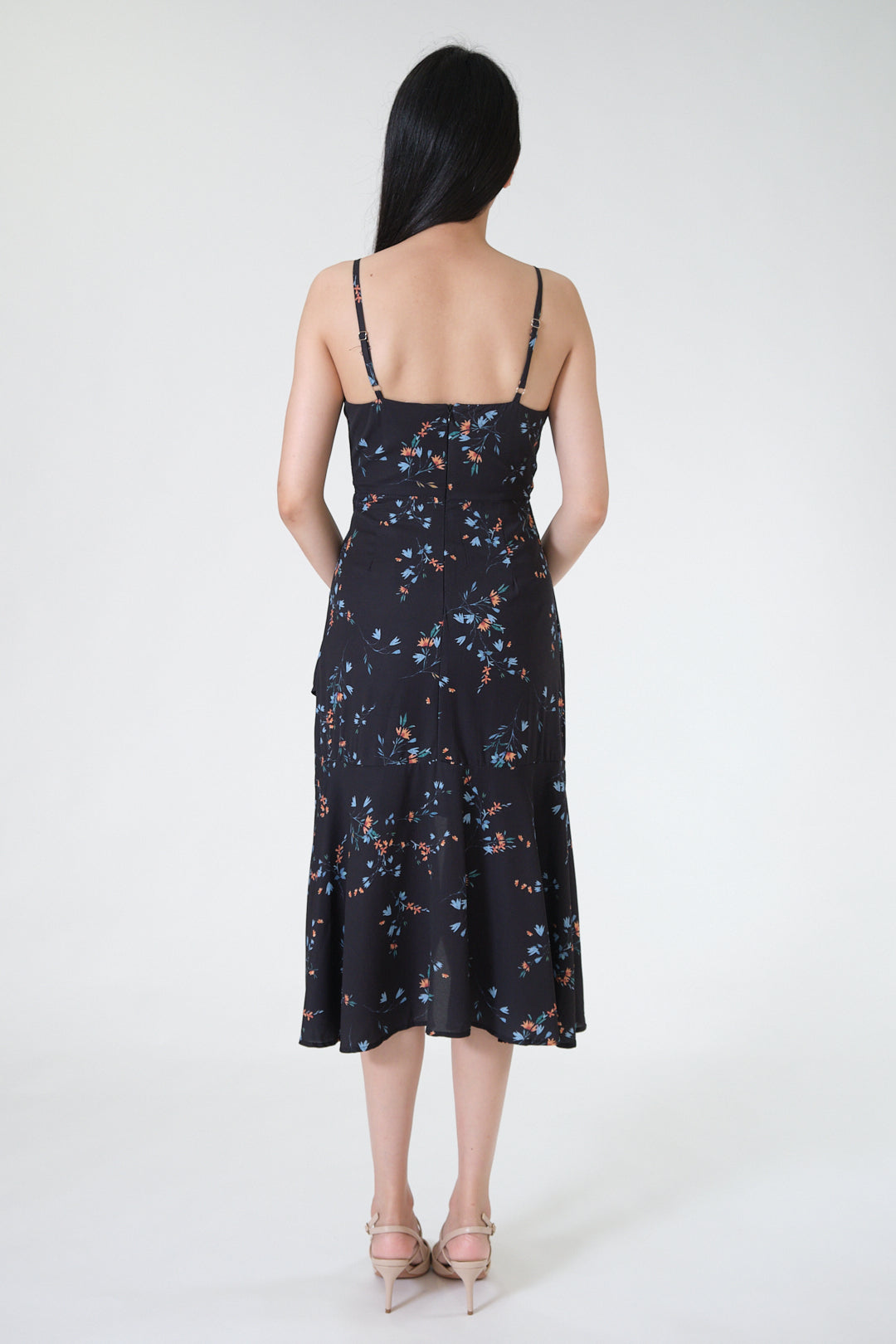 Chixxie Florence Floral Dress (Black)