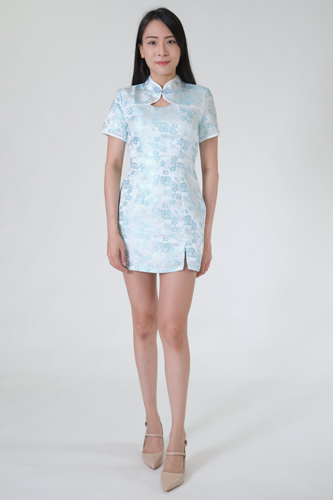 Chixxie Pearlyn Cheongsam Playsuit (Blue)