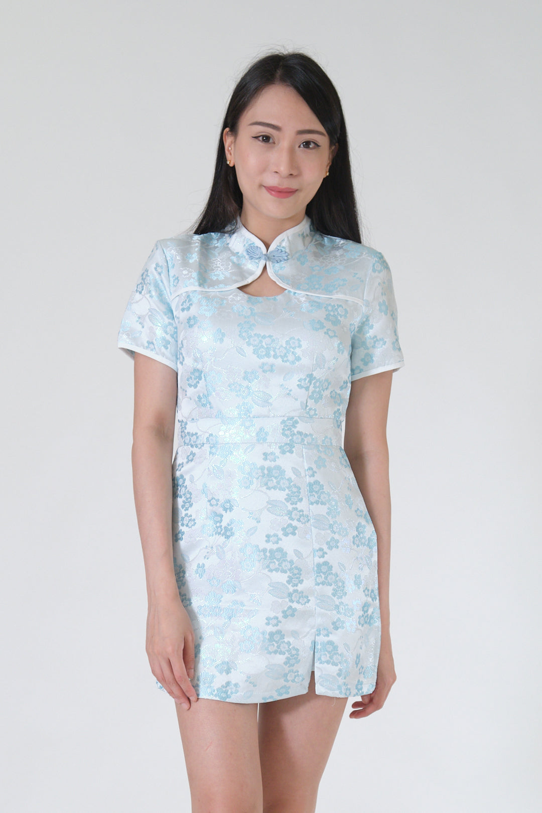 Chixxie Pearlyn Cheongsam Playsuit (Blue)